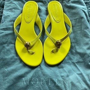 Alexander McQueen Yellow Skull Thong Sandal
